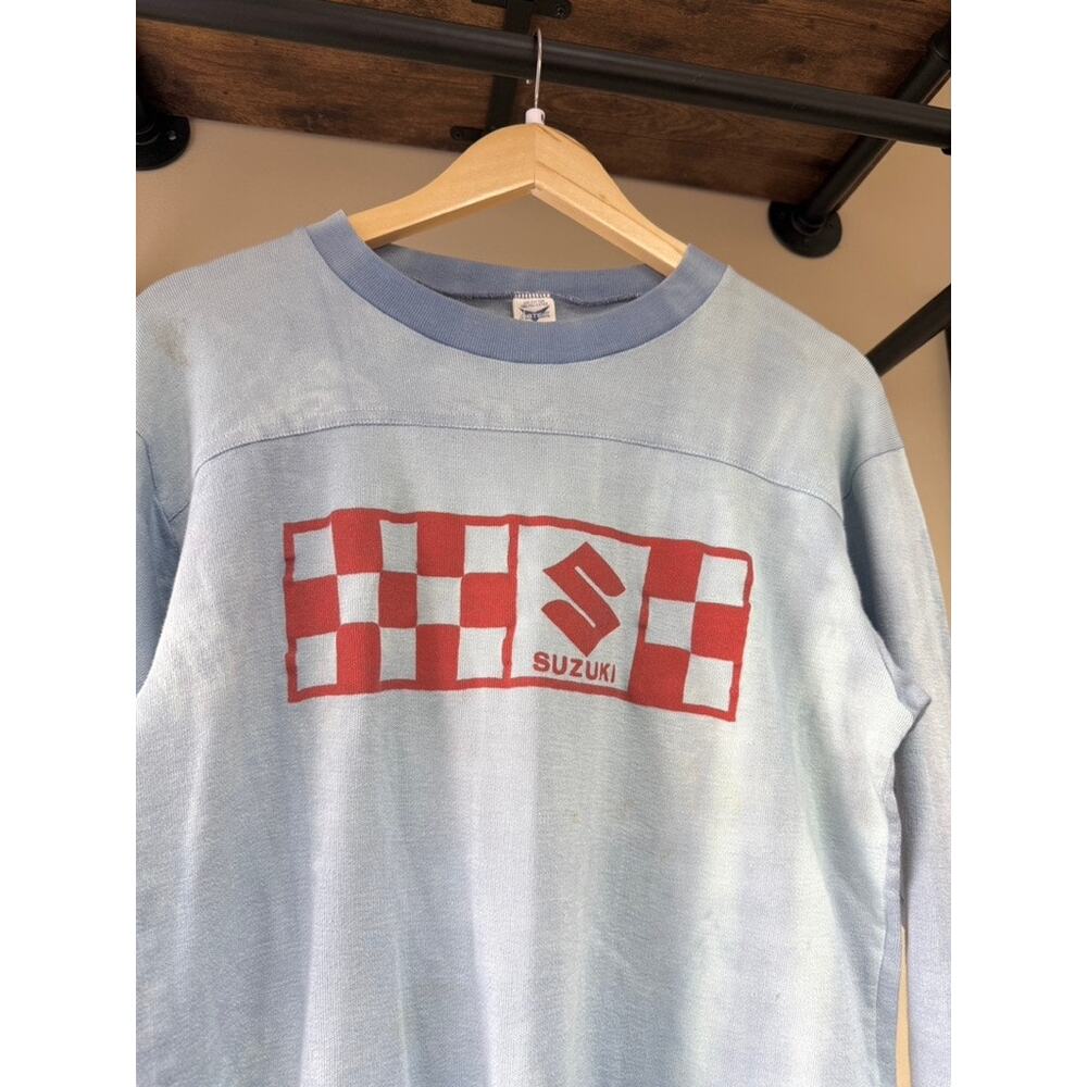 70s Suzuki Racing Vintage Artex 50/50 Long Sleeve Motorsport Tee Shirt Subaru - Picture 3 of 8